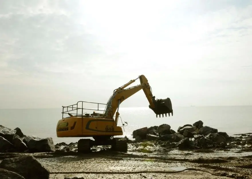 The £36m coastal protection scheme requires approximately 300,000 tonnes of rock to construct the groynes