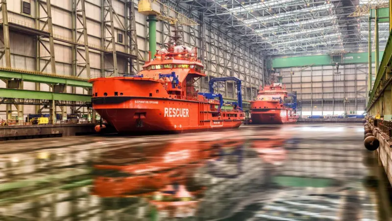 The Arctic rescue twins under construction at Nordic Yards (Nordic Yards)