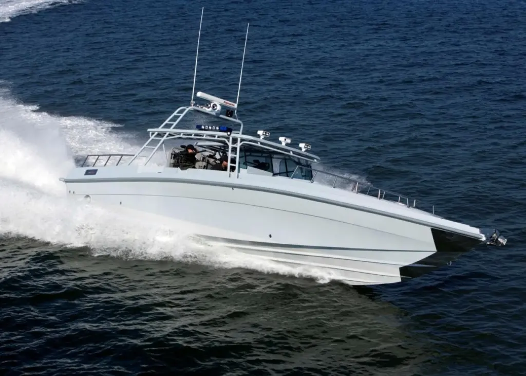 The Tampa Yacht 44 FCI has a top speed of 55+ knots at full load