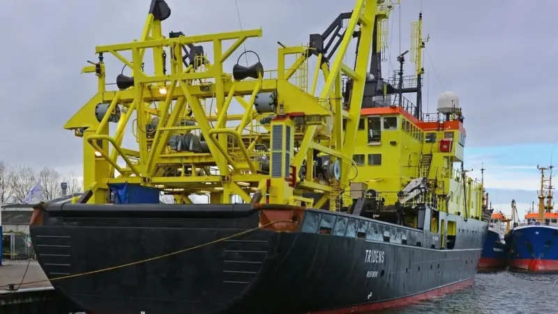 The stern gantry was completely re-engineered as part of this mid-life refit