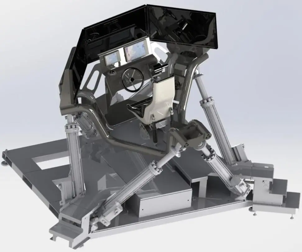 Cruden full motion power boat technology demonstrator simulator