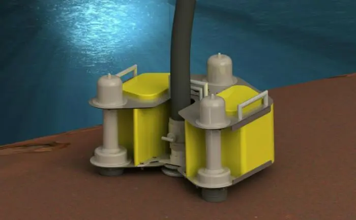 Magnets and a latch system holds the Moskito in place while pumping takes place (Miko Marine)