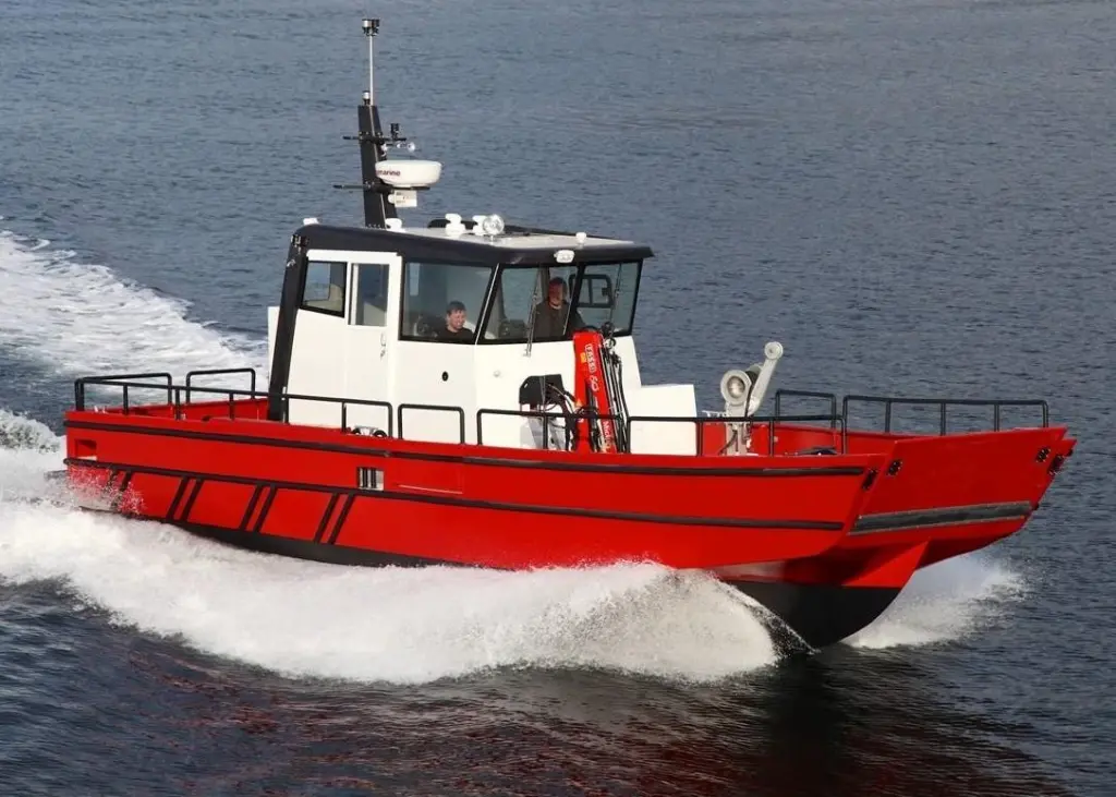 The ProZero 10.5m WBW Archipelago workboat on sea trials off Faaborg