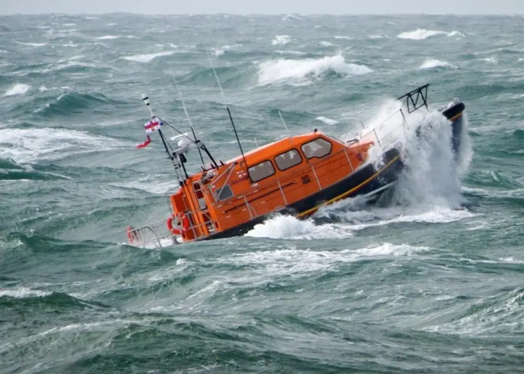 Prototype RNLI Shannon class lifeboat undergoing testing in extreme weather (Photo: Nathan Williams- RNLI)