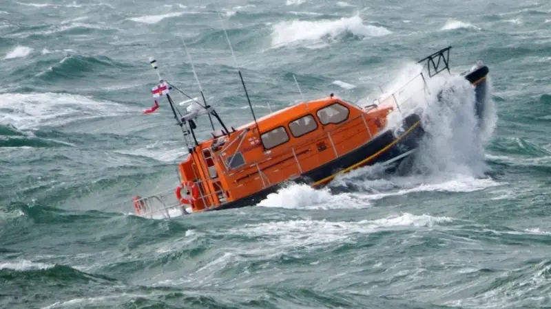 Prototype RNLI Shannon class lifeboat undergoing testing in extreme weather (Photo: Nathan Williams- RNLI)