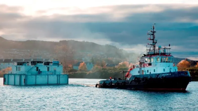 The SeaMate 200T feed barges are essentially self-contained floating operational bases for fish farms