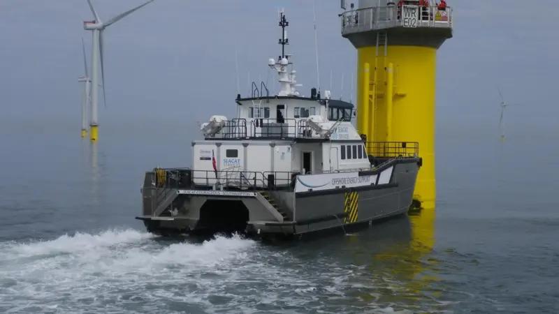 The 26m 'Seacat Courageous' will be on show at Seawork International this year