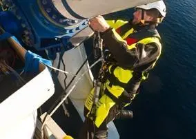 SeaWind is said to be the world’s first survival suit to be approved for helicopter transport, shipping and work use. Photo: Aak