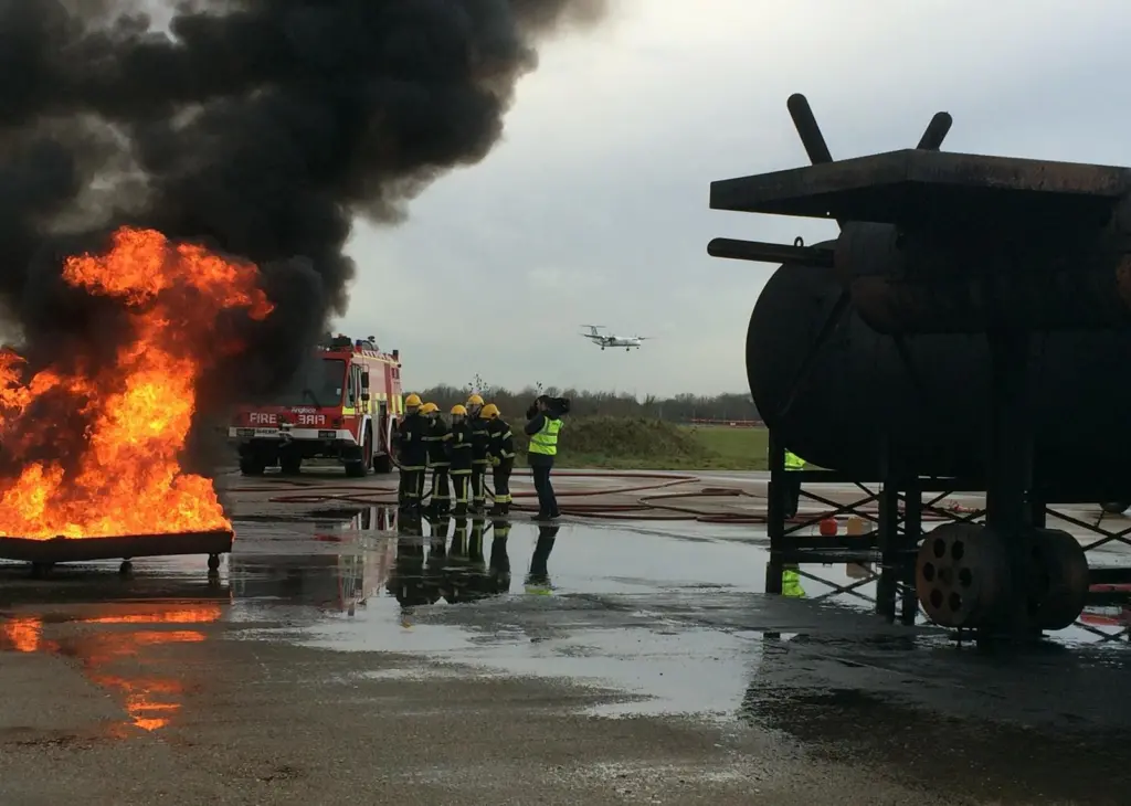 The course is held at Southampton Airport on the south coast of the UK, in collaboration with the Fire Service at the airport