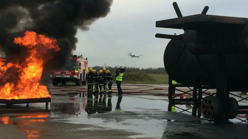 The course is held at Southampton Airport on the south coast of the UK, in collaboration with the Fire Service at the airport