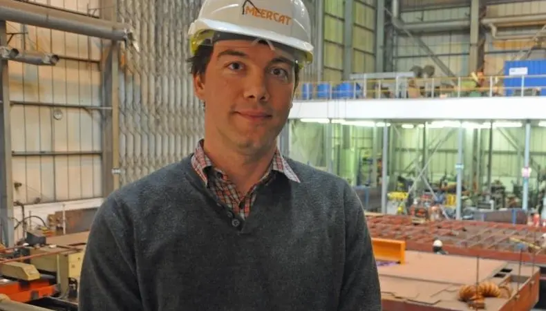 Meercat Workboats Operations Director James Lewis at the Portchester boatyard