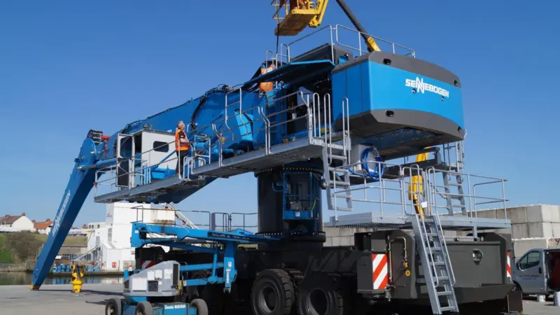 The new 35.8 tonne crane joins Shoreham Port's existing fleet of five cranes