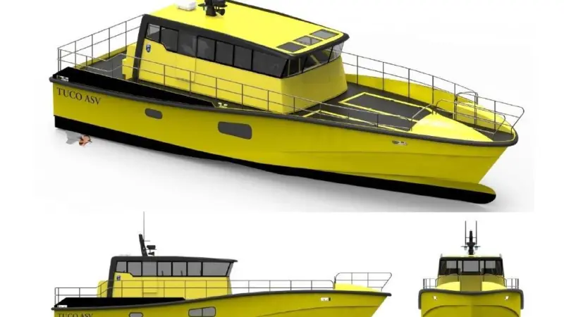 The vessel’s estimated top speed will be in excess of 40 knots with only 2 x 320 KW engines