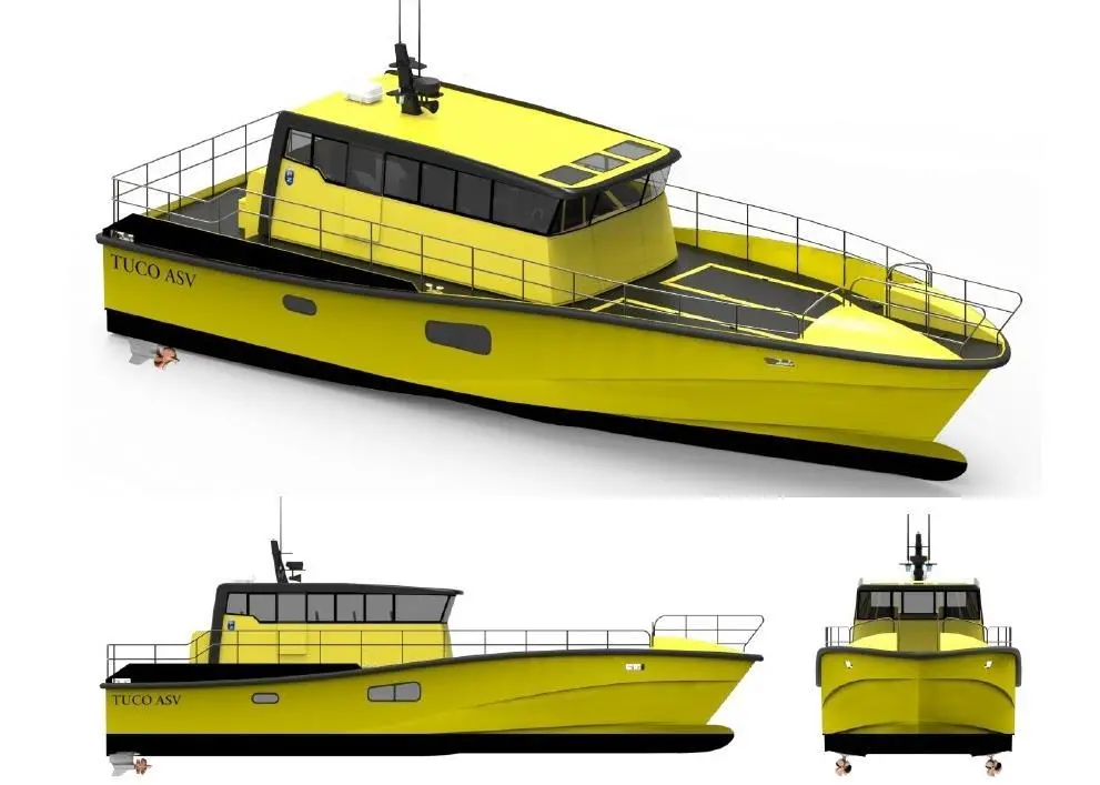 The vessel’s estimated top speed will be in excess of 40 knots with only 2 x 320 KW engines
