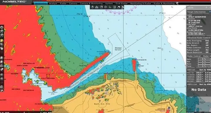 A screen grab of the Furuno Coastal Monitoring interface