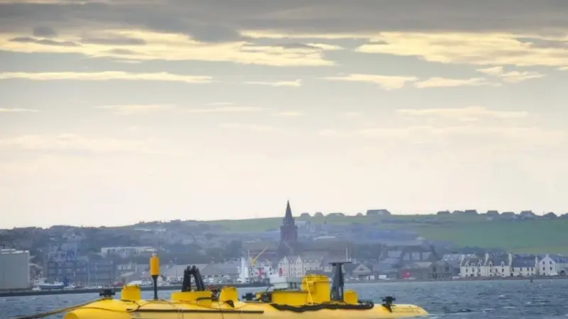 A wave energy device at EMEC's Orkney test site