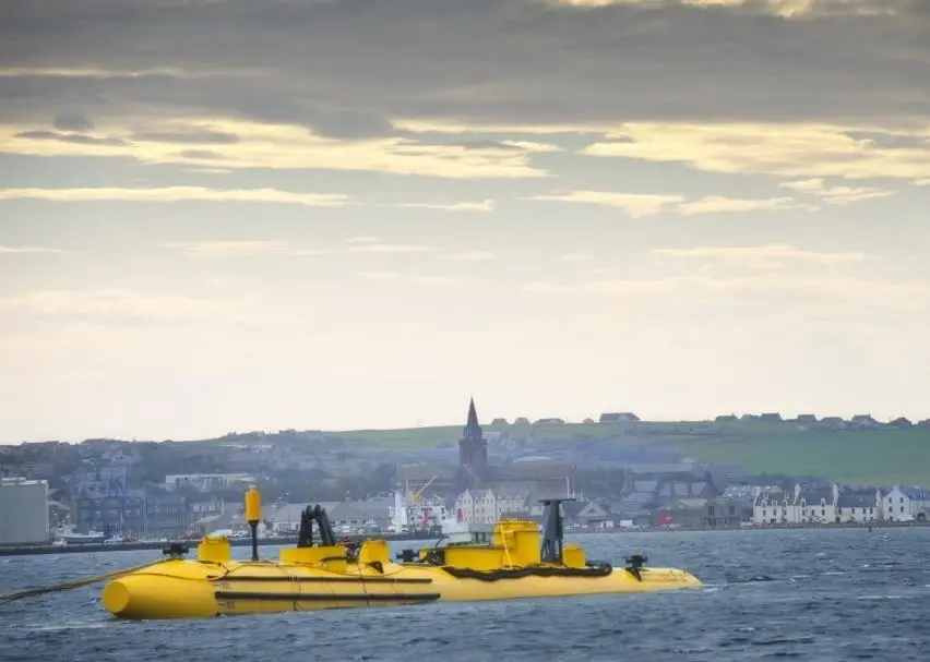 A wave energy device at EMEC's Orkney test site