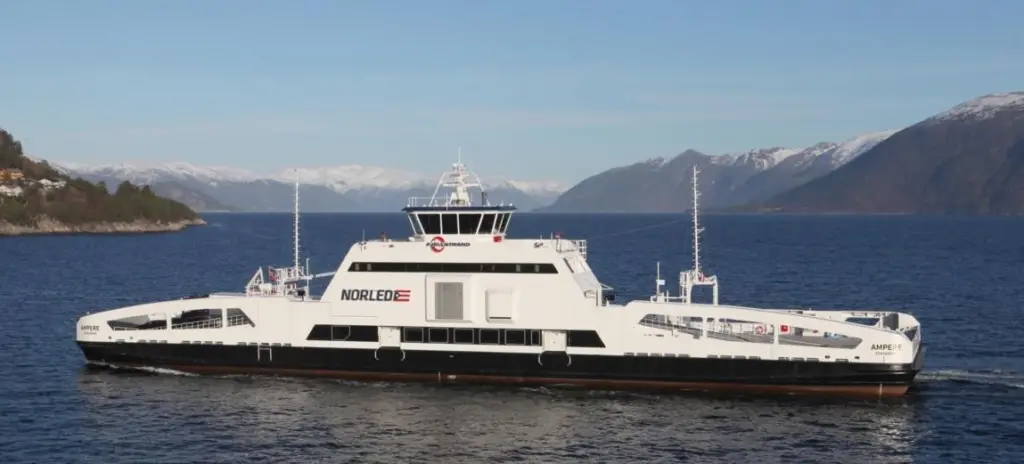 'Ampere' is one of three ferries operated by Norled on the route between Lavik and Oppedal