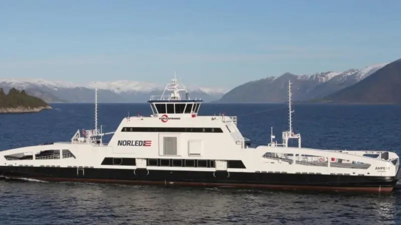 'Ampere' is one of three ferries operated by Norled on the route between Lavik and Oppedal