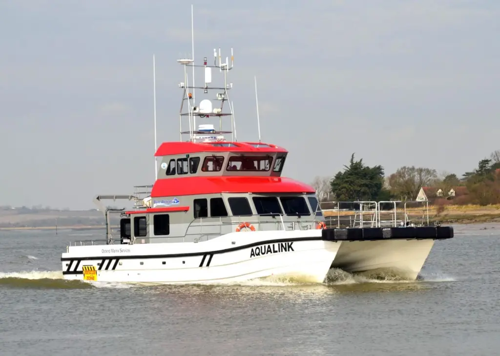Aqualink, Ostend Marine Services’ new 20-metre all-purpose workboat designed and built by Seawork International exhibitor, Blyth Workcats