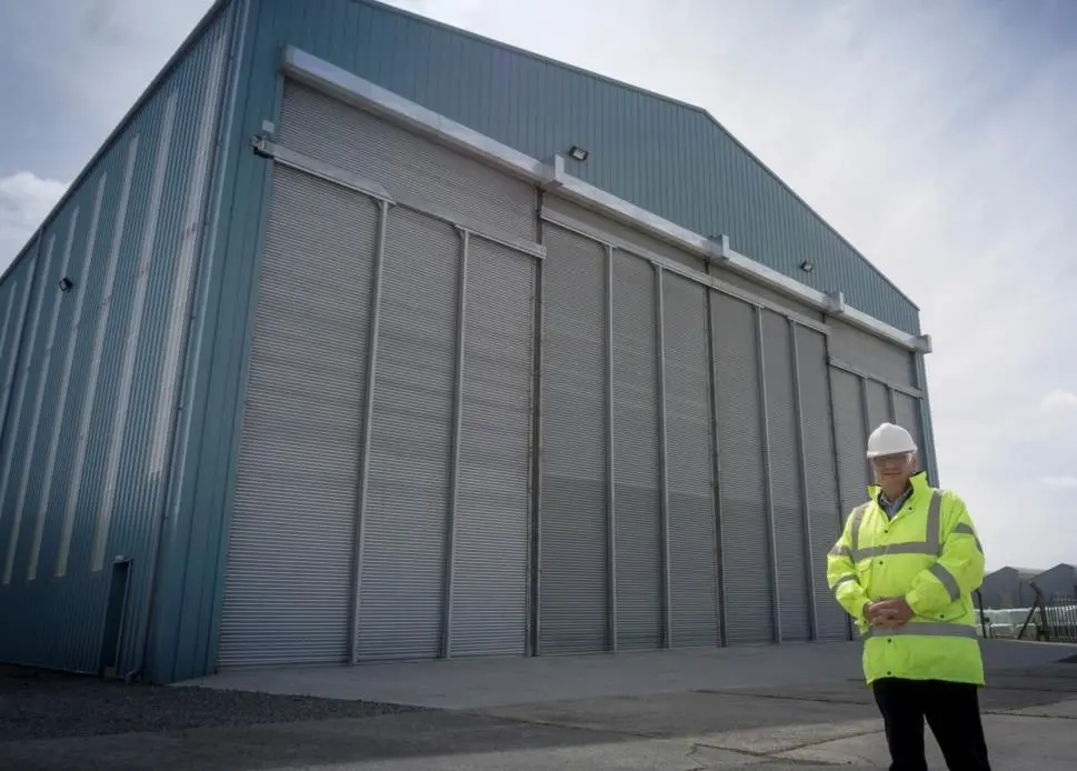 Stewart Graves, Managing Director of Mainstay Marine Solutions outside the company's build hall on Pembroke Dock