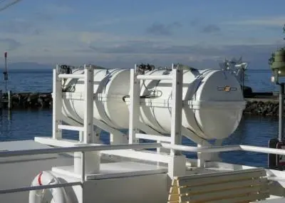 SurvitecZodiac liferaft installed on a passenger vessel