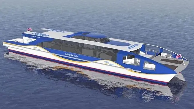 Incat's Hull 075 is a 35 metre passenger catamaran for Thames Clippers
