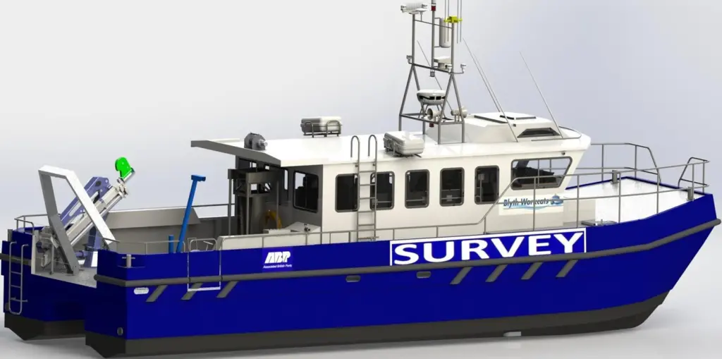 Design concept for Blyth Workcats’ new 14-metre survey catamaran which is due to be delivered to ABP Humber next March