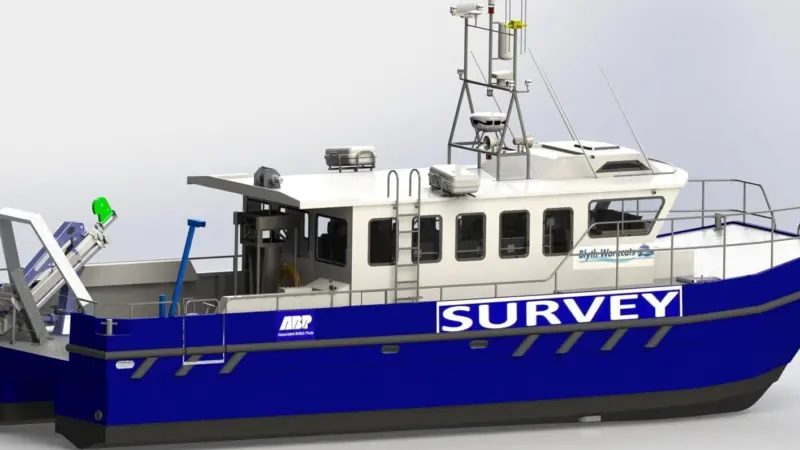 Design concept for Blyth Workcats’ new 14-metre survey catamaran which is due to be delivered to ABP Humber next March