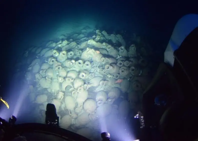 The cargo was carried in amphorae that were found nearly intact
