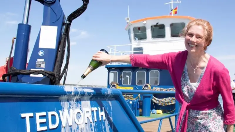 The new ‘Tedworth’ was officially named during a 15-minute ceremony by Carmen Greenlees, wife of the naval base’s Head of Infrastructure - Captain Iain Greenlees