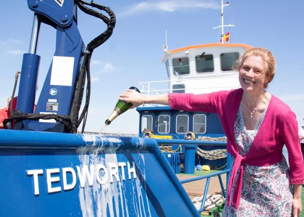 The new ‘Tedworth’ was officially named during a 15-minute ceremony by Carmen Greenlees, wife of the naval base’s Head of Infrastructure - Captain Iain Greenlees