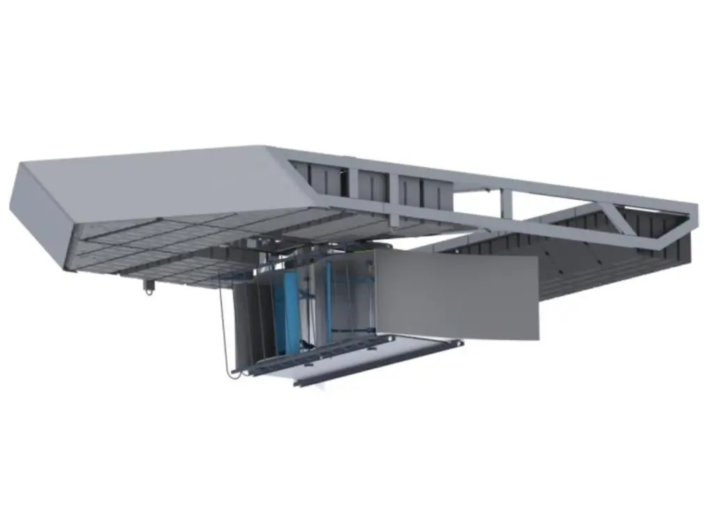 An alternative water flow turbine developed by Hydroquest can be mounted below a moored float.