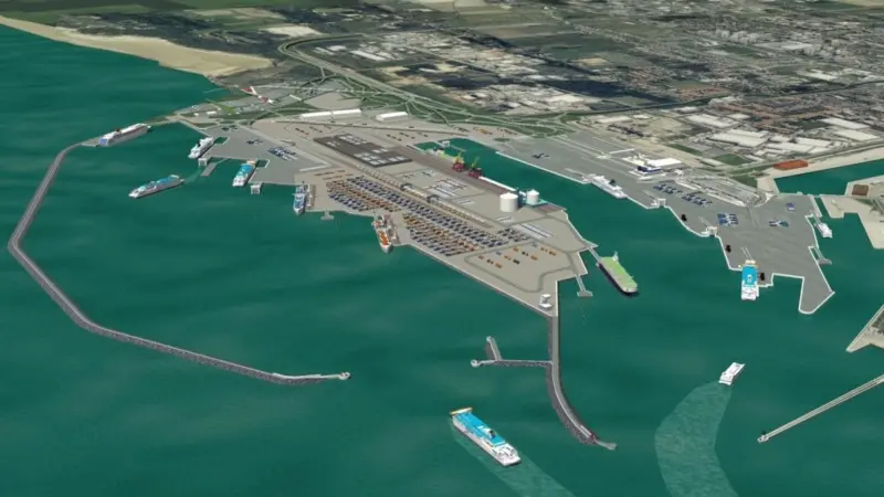 The plans include a new outer breakwater to the East