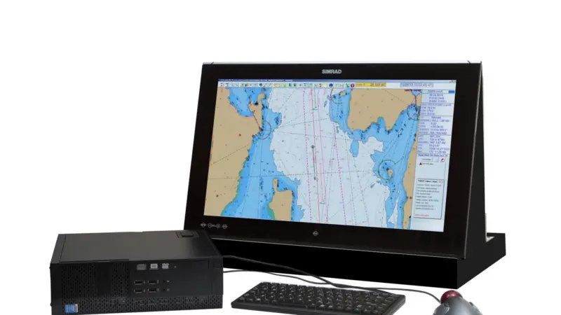The ECDIS900 MK5 includes a standard Windows PC and separate 24 or 26-inch flat-panel monitor