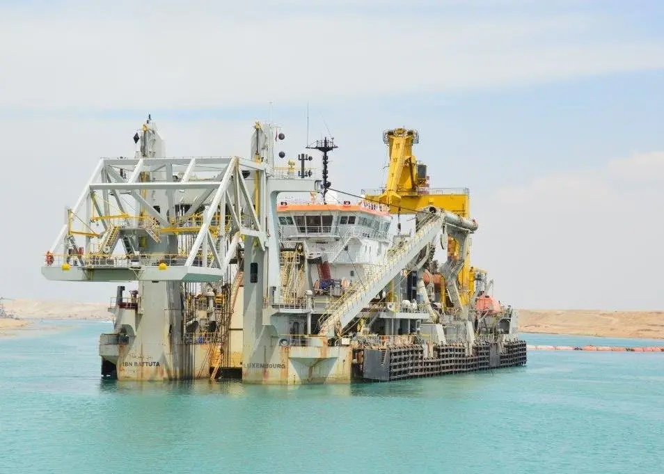 'Ibn Battuta' is one of seven Jan De Nul cutter suction dredgers working on the project