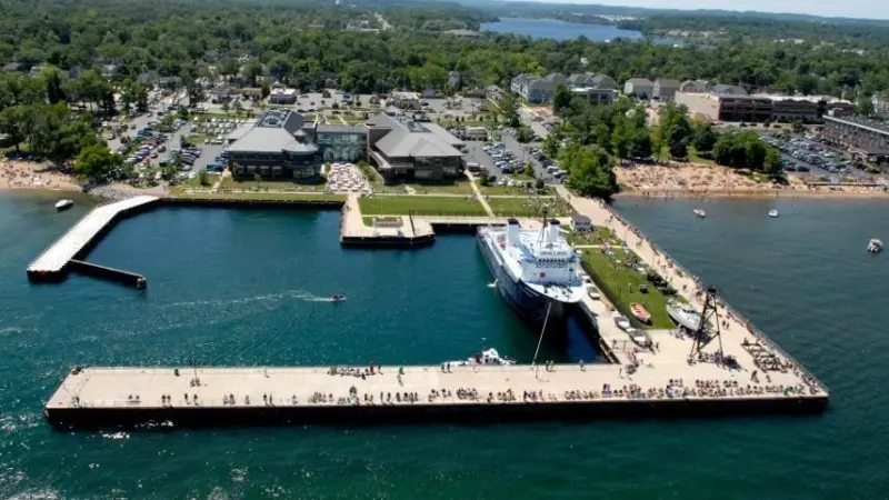 Northwestern Michigan College has its own large docking facility – which can be used for dockside launching of the Falcon