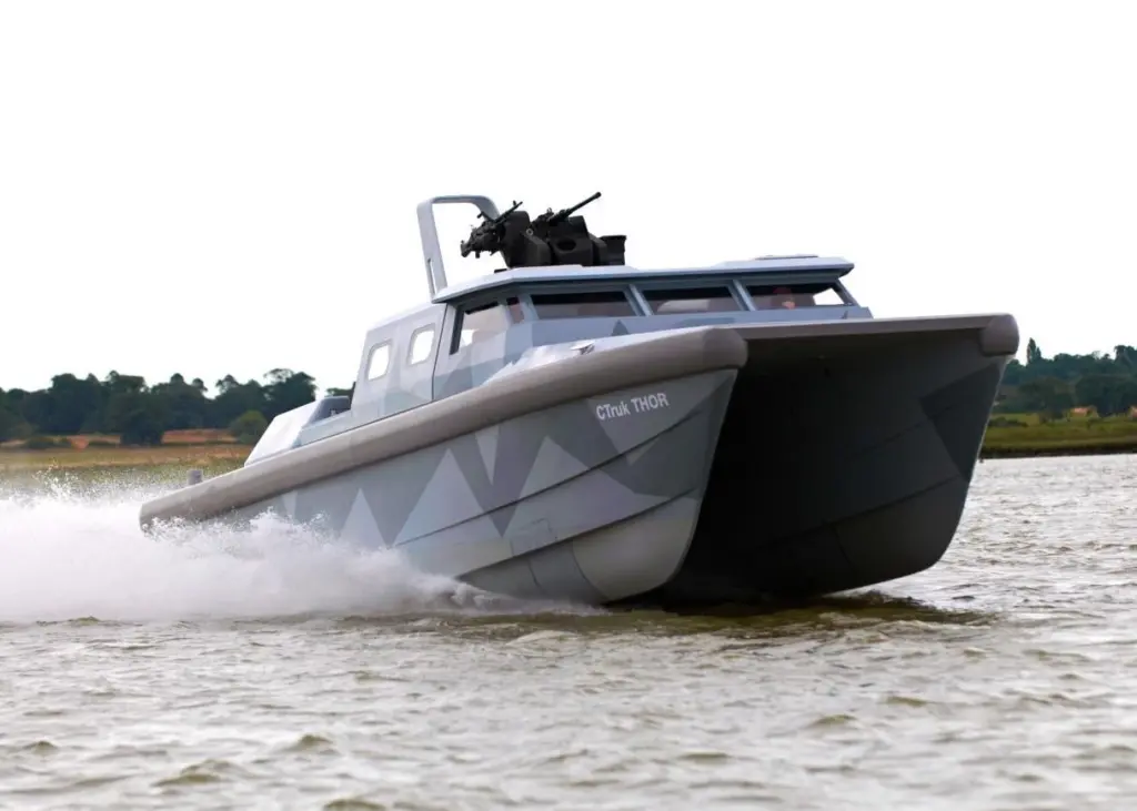 CTruk’s military demonstrator Thor, based on technology used to build offshore wind farm vessels has been exhibited twice at Seawork