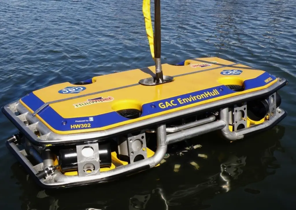 The ROV can clean up to 2,000 m² of hull per hour without causing any damage to anti-fouling surfaces