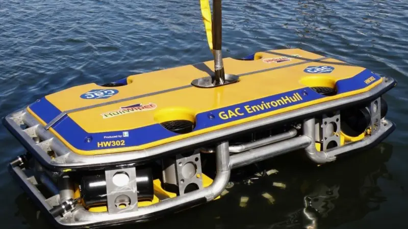 The ROV can clean up to 2,000 m² of hull per hour without causing any damage to anti-fouling surfaces
