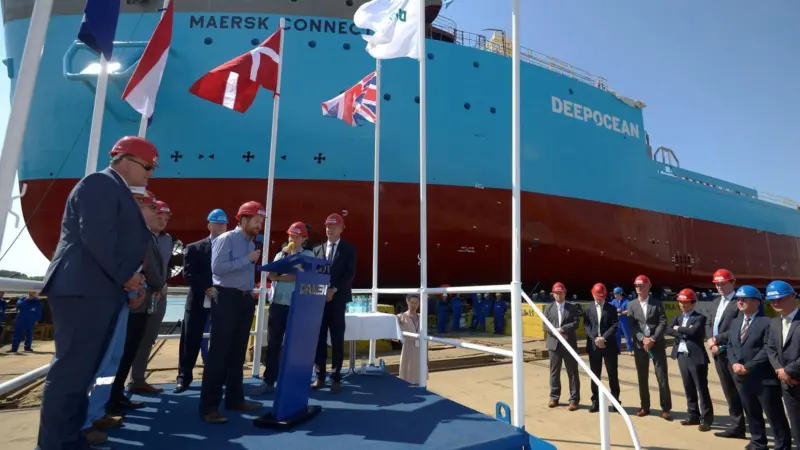 The multi-national launch ceremony of Maersk Supply Service’s latest cable-laying vessel, Maersk Connector,