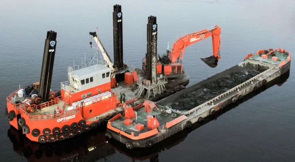 One of Wasa's backhoe dredgers
