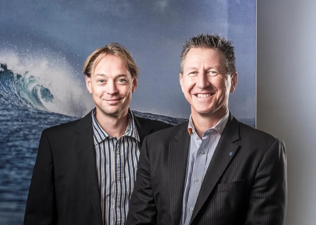 L-r Floris Lettinga (YMI) and Lutz W. Lester (Neander Shark)
