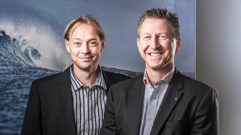 L-r Floris Lettinga (YMI) and Lutz W. Lester (Neander Shark)