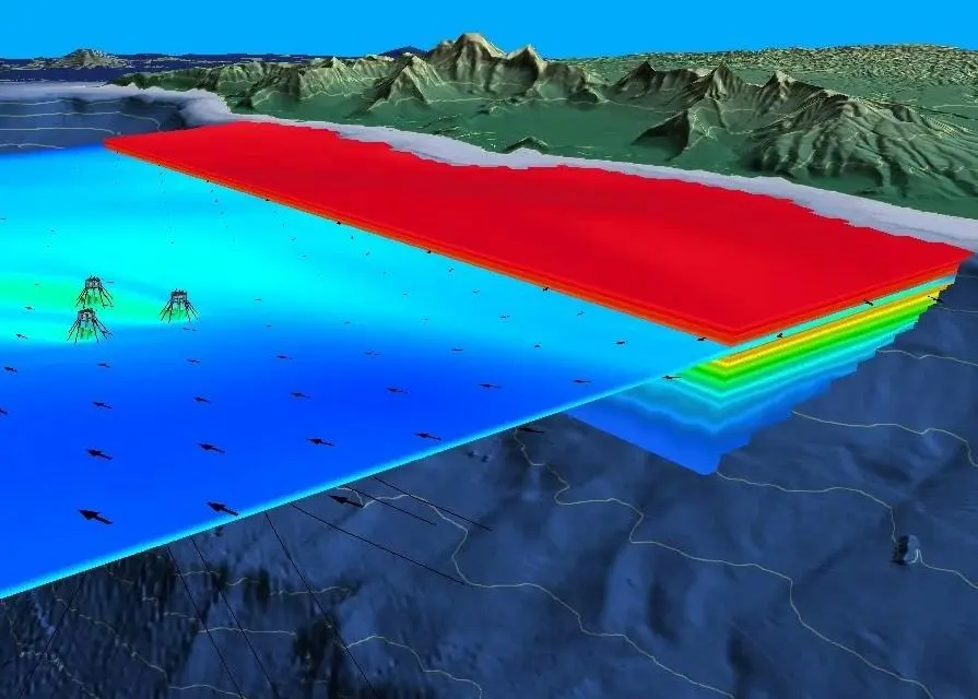 The model was adapted to dynamically couple a turbulent plume model with a regional ocean circulation model