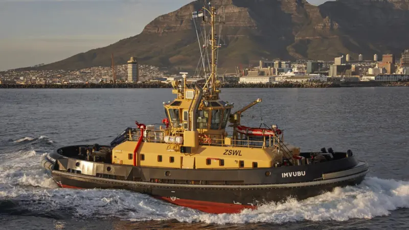 'Imvubu' is the first of two Damen ATD tugs for the SA Navy (Damen)