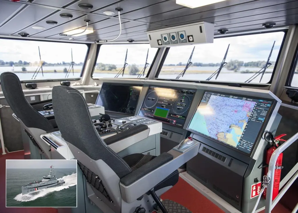 The unique fully integrated Alphatron Marine one man bridge is for use in semi-military and or coastal patrol vessels