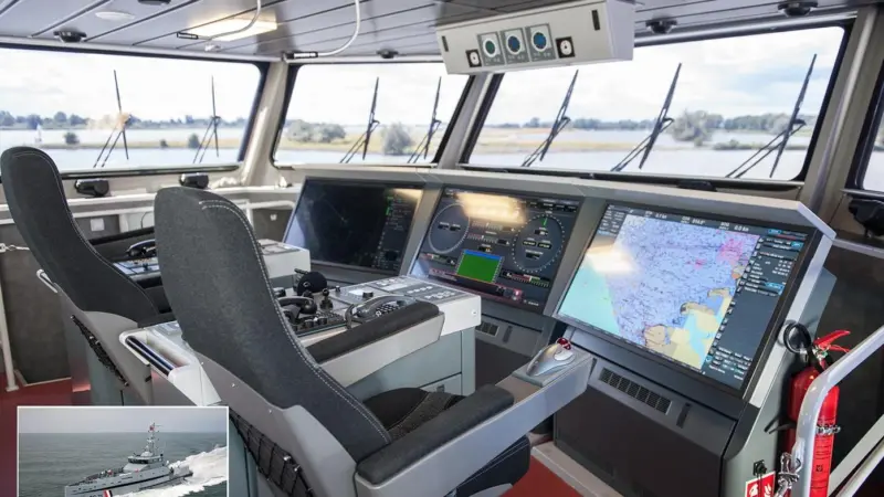 The unique fully integrated Alphatron Marine one man bridge is for use in semi-military and or coastal patrol vessels