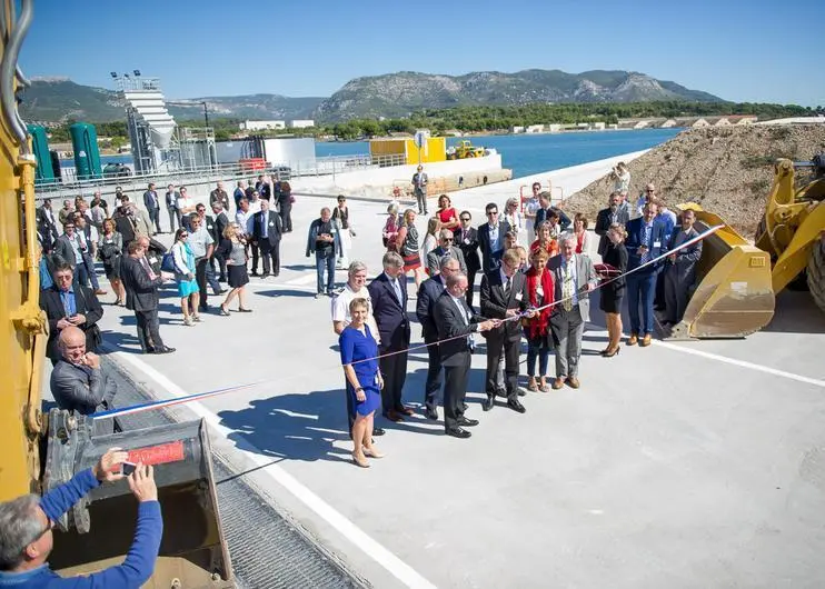 A ribbon cutting ceremony marks the opening of Envisan’s Eco-Materials Production Centre