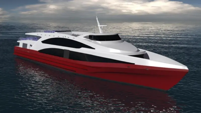 A service speed of 37 knots, with top speed of 40 knots and capacity for 650 passengers will provide efficient transportation